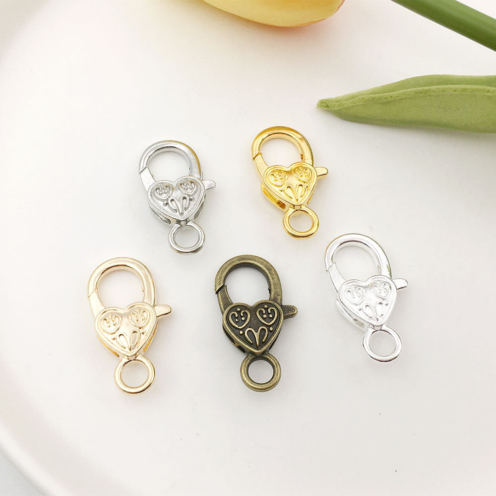 Heart Shape Alloy Jewelry Accessory With Electroplated Finish And Gold Lobster Trigger Clasp Closure In Sweet Style