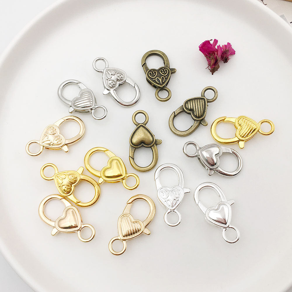 Heart Shape Alloy Jewelry Accessory With Electroplated Finish And Gold Lobster Trigger Clasp Closure In Sweet Style