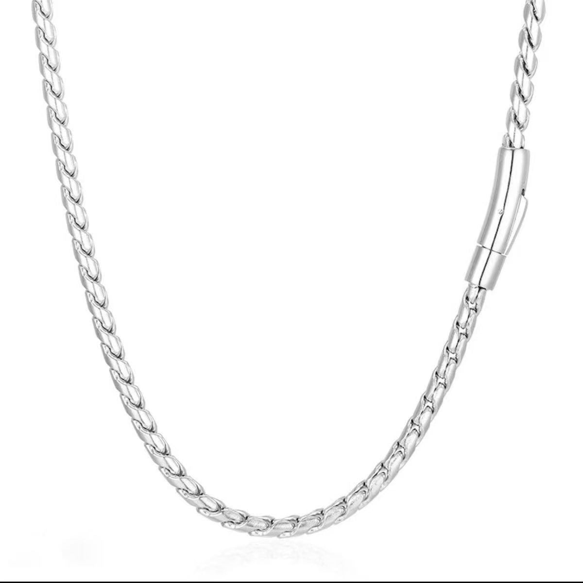 New Style Men's Fish Bone Necklace With 304 Stainless Steel Pendant And Waterproof Non Tarnish Foxtail Chain