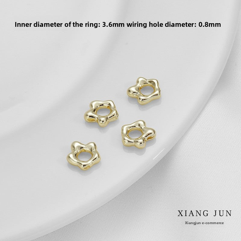 Flowers Copper Spacer Bars With Hole Size 3~3.9mm Featuring Electroplated 14K Real Gold Plated Finish, 1 PCS Package