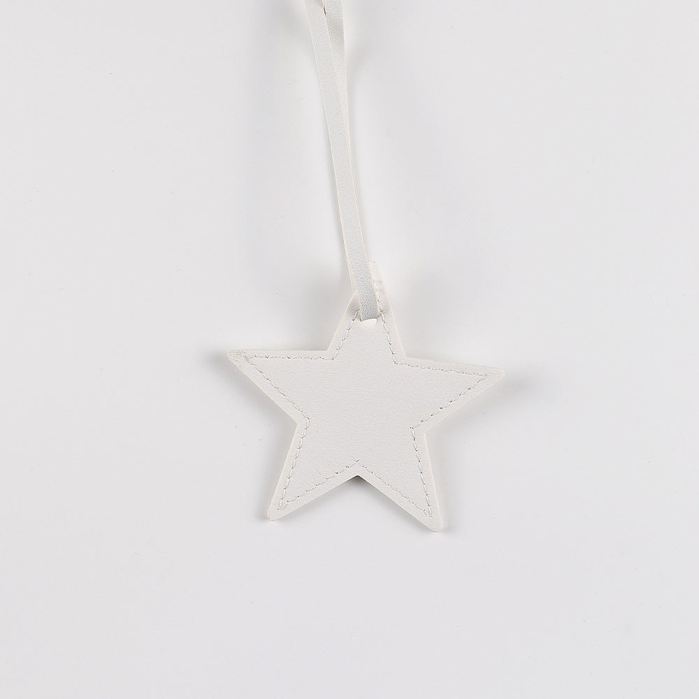 Handmade PU Pentagram Pendant In White, Simple Style Jewelry Accessory