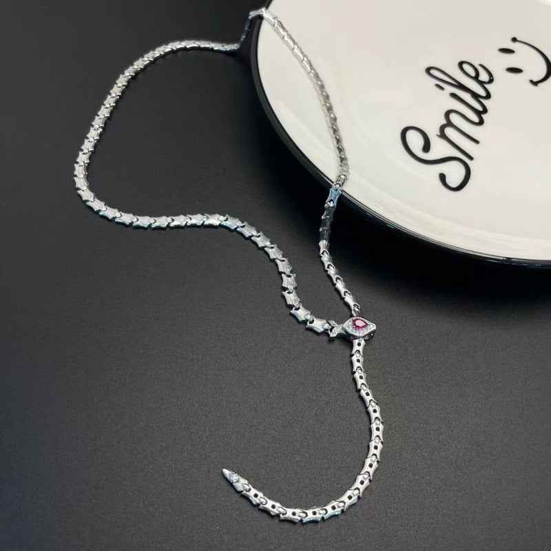 Gold Snake Necklace For Women Featuring 925 Sterling Silver Chain And Pendant With Snake Chain Design