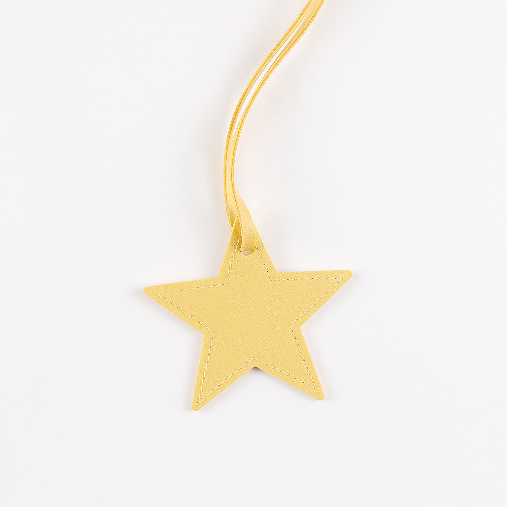 Handmade PU Pentagram Pendant In White, Simple Style Jewelry Accessory
