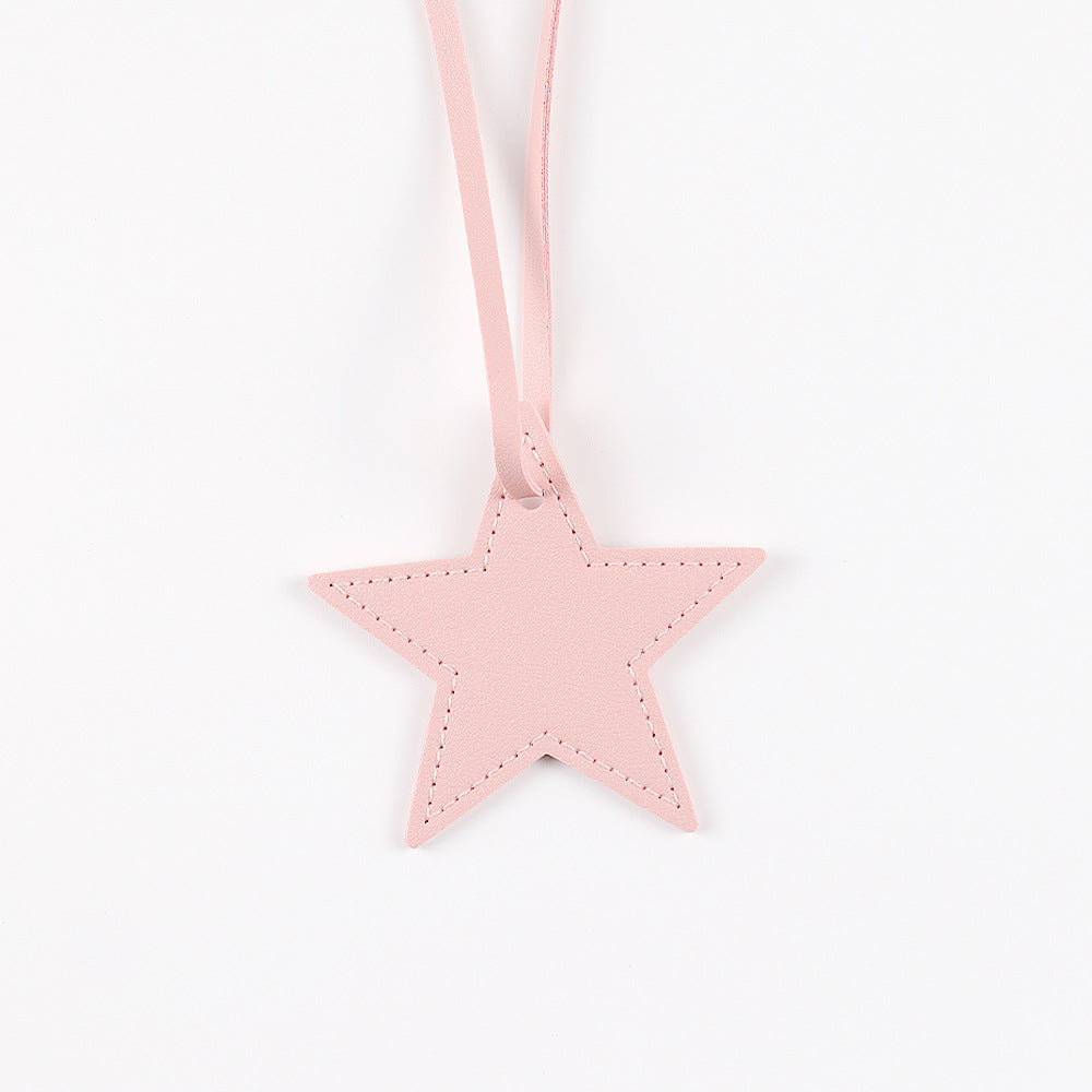 Handmade PU Pentagram Pendant In White, Simple Style Jewelry Accessory
