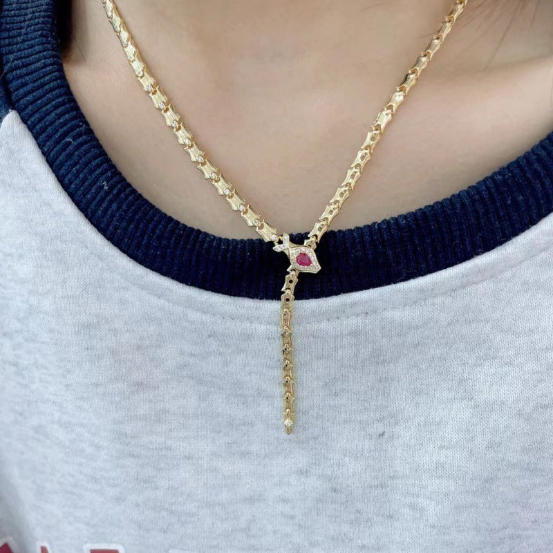 Gold Snake Necklace For Women Featuring 925 Sterling Silver Chain And Pendant With Snake Chain Design
