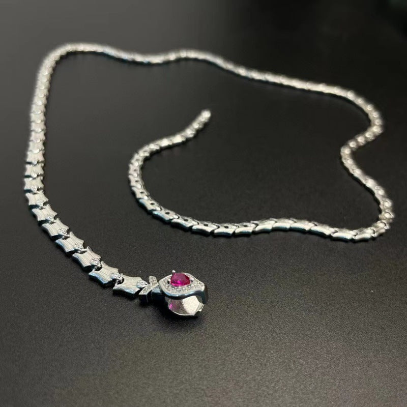 Gold Snake Necklace For Women Featuring 925 Sterling Silver Chain And Pendant With Snake Chain Design