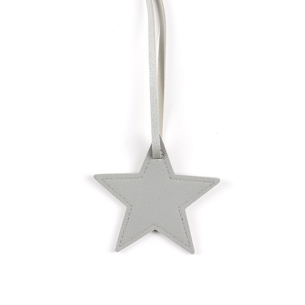 Handmade PU Pentagram Pendant In White, Simple Style Jewelry Accessory