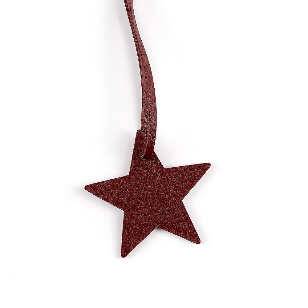 Handmade PU Pentagram Pendant In White, Simple Style Jewelry Accessory