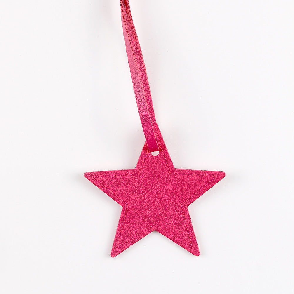 Handmade PU Pentagram Pendant In White, Simple Style Jewelry Accessory