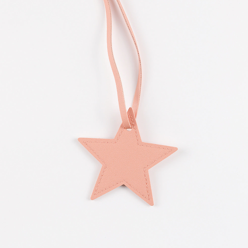 Handmade PU Pentagram Pendant In White, Simple Style Jewelry Accessory