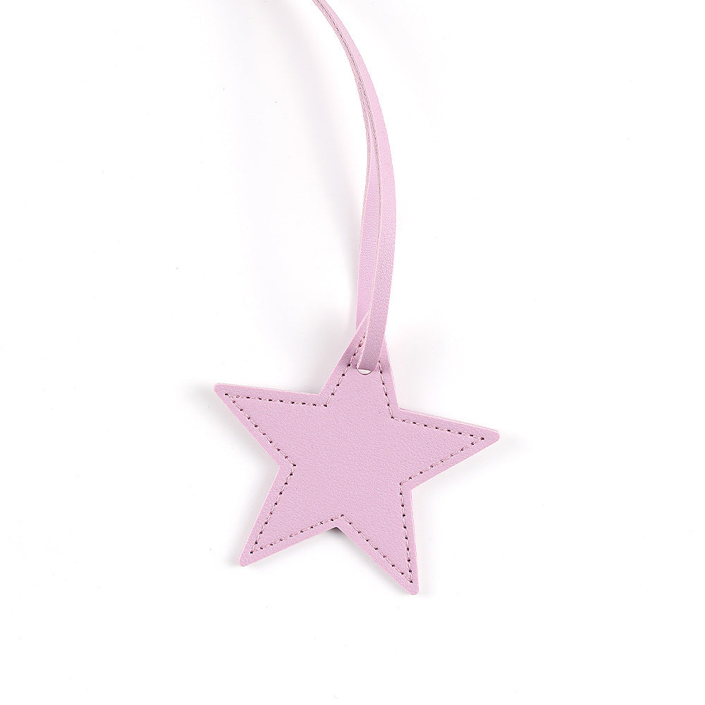 Handmade PU Pentagram Pendant In White, Simple Style Jewelry Accessory