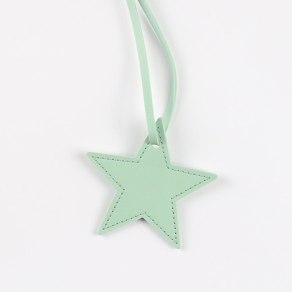 Handmade PU Pentagram Pendant In White, Simple Style Jewelry Accessory