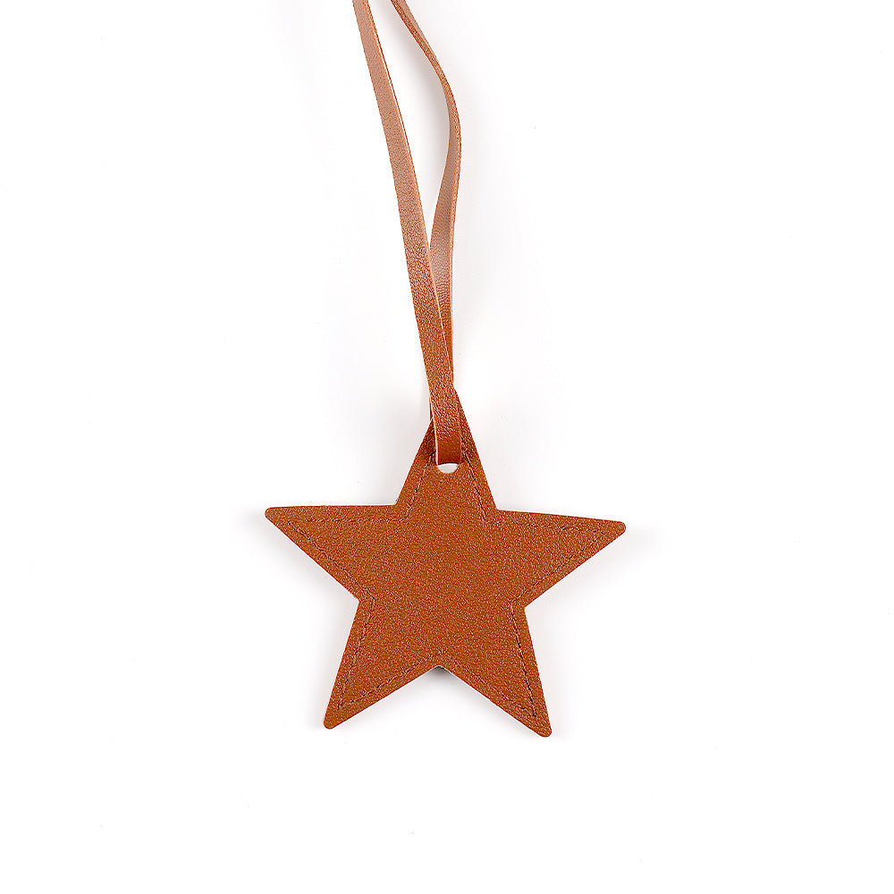Handmade PU Pentagram Pendant In White, Simple Style Jewelry Accessory