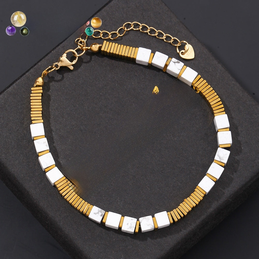 Handmade Unisex Tiger Eye Bracelets With Electroplated Golden Plated Finish
