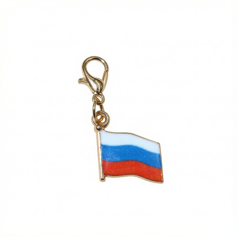 French Style National Flag Pendant With Enamel, Alloy Material, Lobster Clasp, Football World Cup Jewelry