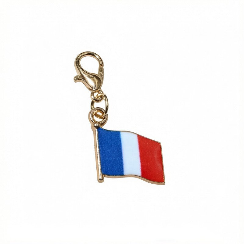 French Style National Flag Pendant With Enamel, Alloy Material, Lobster Clasp, Football World Cup Jewelry