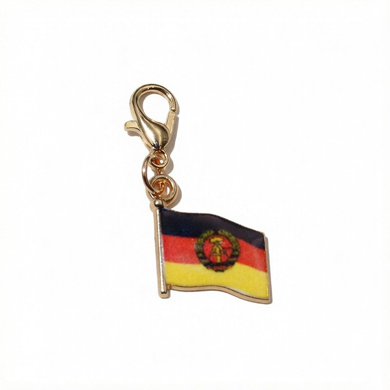 French Style National Flag Pendant With Enamel, Alloy Material, Lobster Clasp, Football World Cup Jewelry