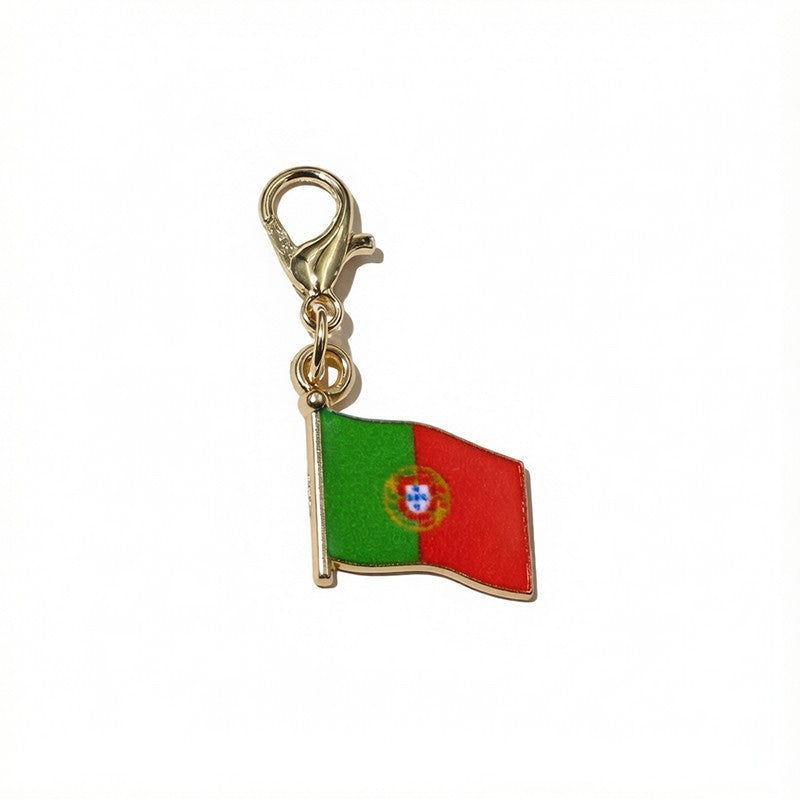 French Style National Flag Pendant With Enamel, Alloy Material, Lobster Clasp, Football World Cup Jewelry