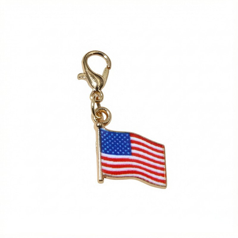 French Style National Flag Pendant With Enamel, Alloy Material, Lobster Clasp, Football World Cup Jewelry