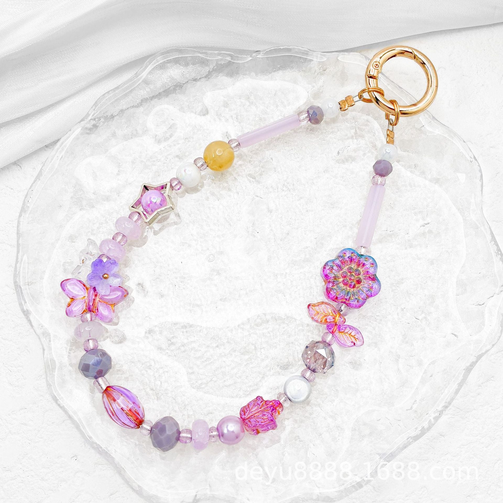 Lucky Heart Pendant Handmade With Beaded Chain, Original Design Jewelry Accessories In Plastic