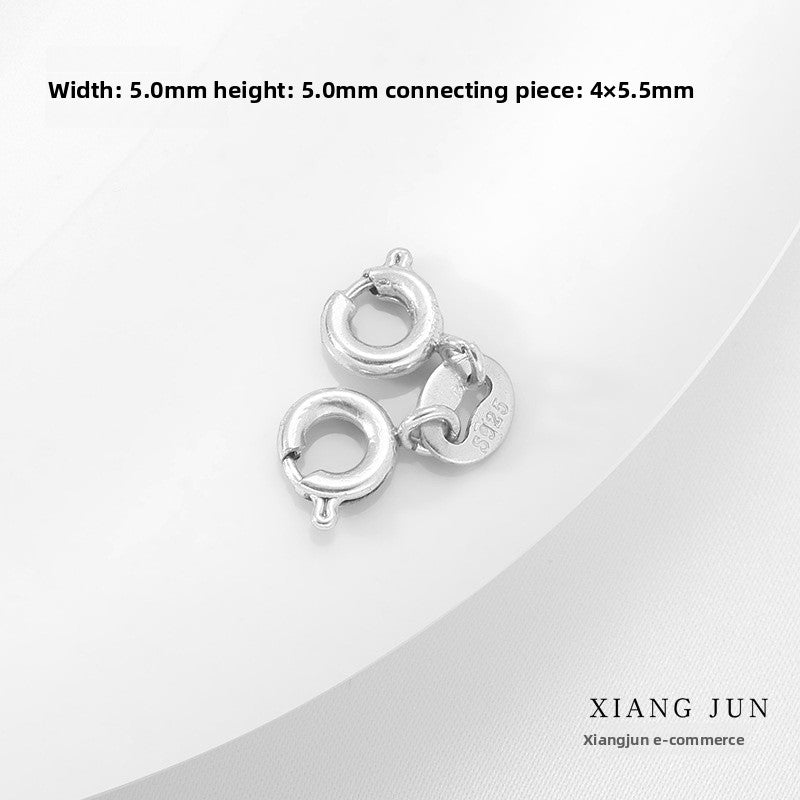 Electroplated Titanium Steel Jewelry Buckle With Double Ring Pattern, Spring Ring Clasp, 18K Gold Plated, 5mm Diameter, 1 PCS