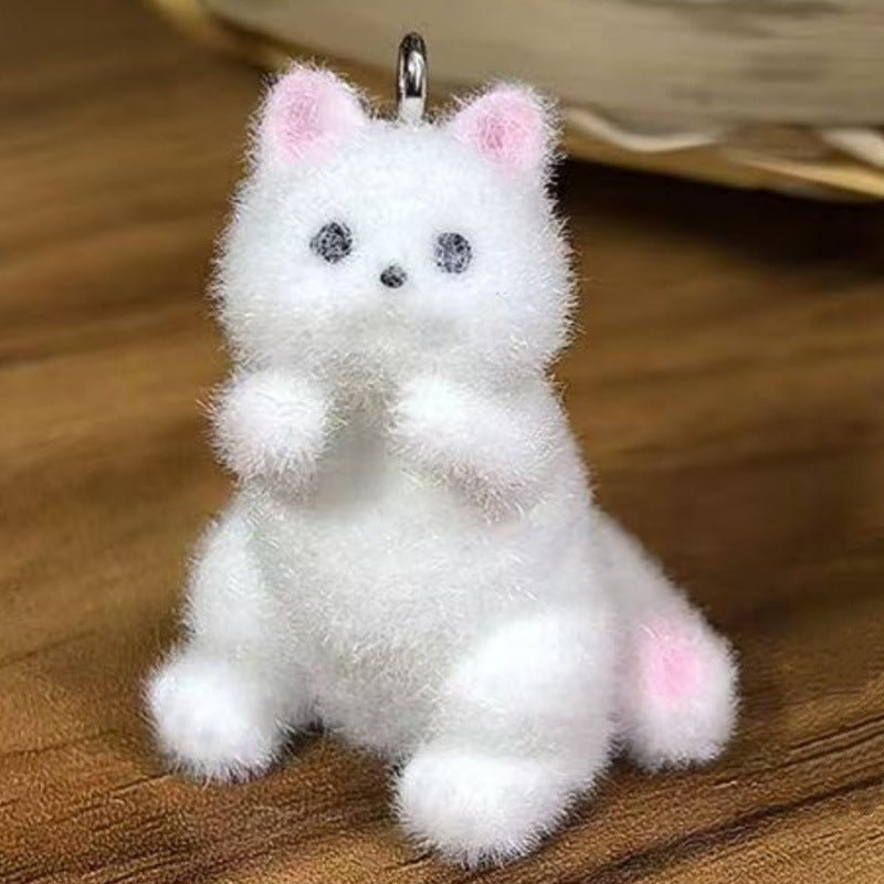 Cat Resin Pendant Featuring Flocking Craftsmanship In Cartoon Style Jewelry Accessories