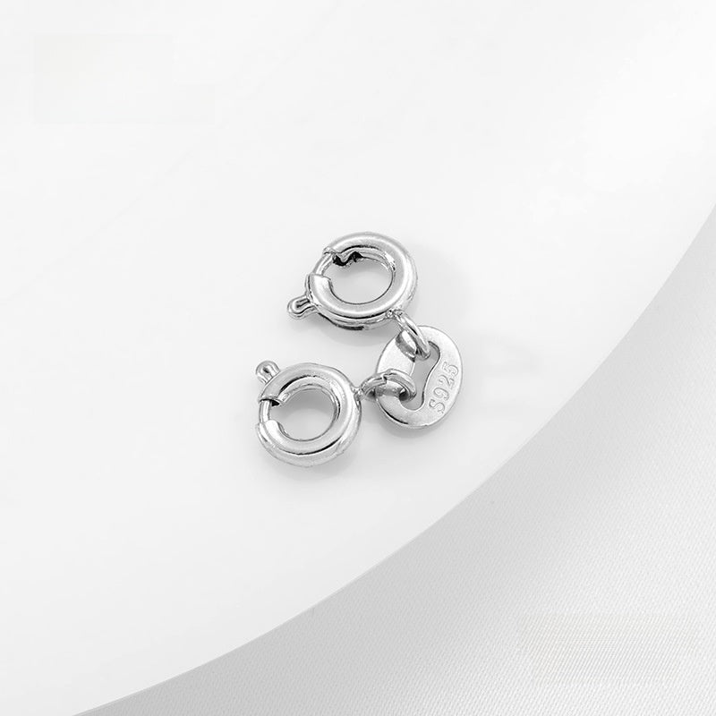 Electroplated Titanium Steel Jewelry Buckle With Double Ring Pattern, Spring Ring Clasp, 18K Gold Plated, 5mm Diameter, 1 PCS