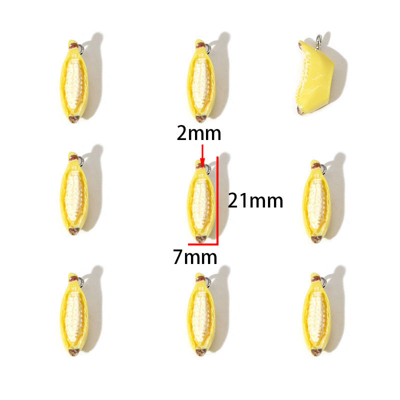 Banana Resin Pendant Featuring Epoxy Craftsmanship For Jewelry Accessories