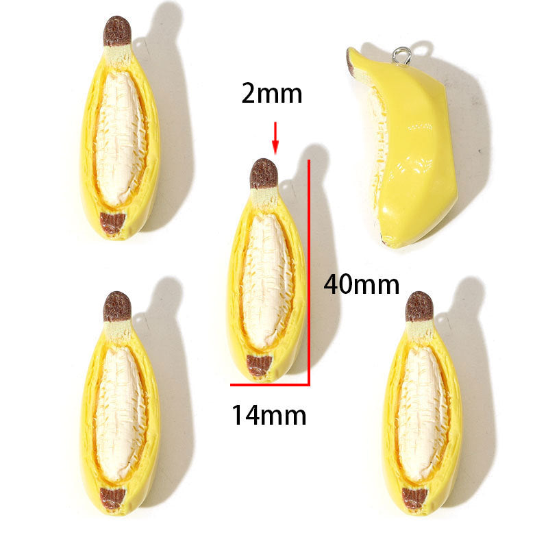 Banana Resin Pendant Featuring Epoxy Craftsmanship For Jewelry Accessories