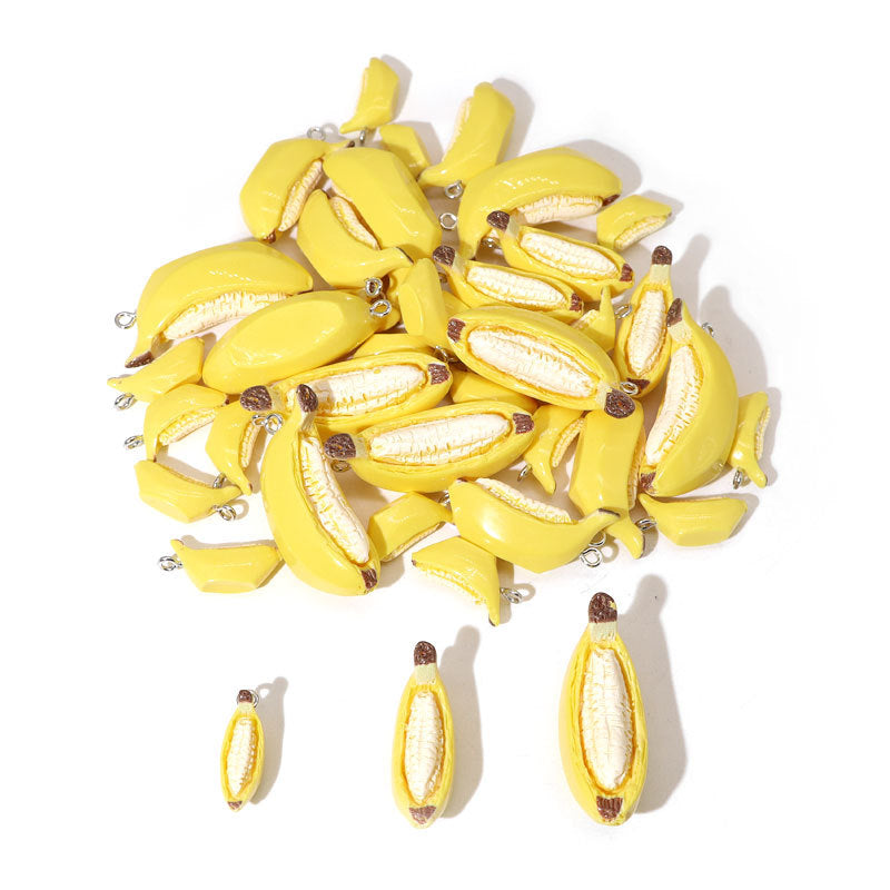 Banana Resin Pendant Featuring Epoxy Craftsmanship For Jewelry Accessories