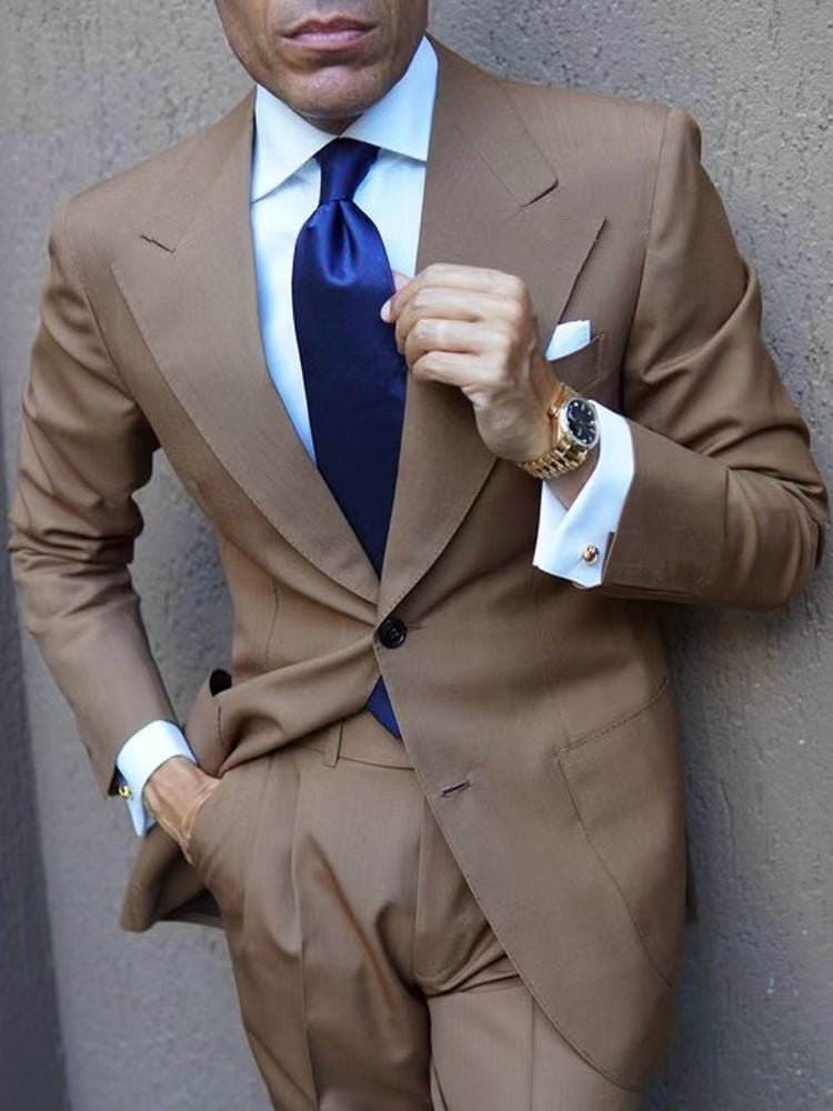 Men's Casual Plaid Blazer With Single Breasted Placket In Polyester Fabric Featuring Printing Craftsmanship