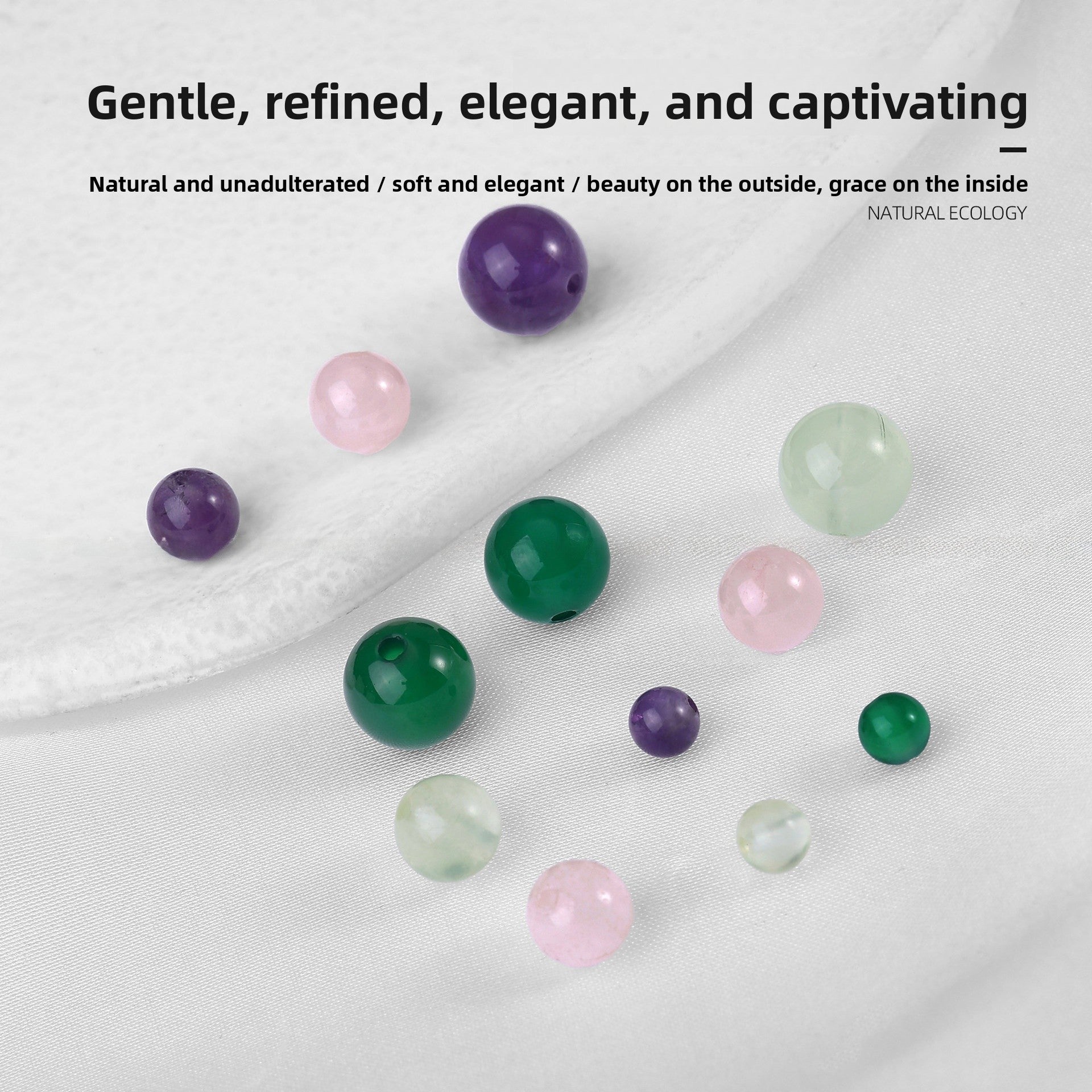 Handmade Agate Beads For Jewelry Making, Diameter 4mm, 5 PCS Package, Green, Original Design Accessories
