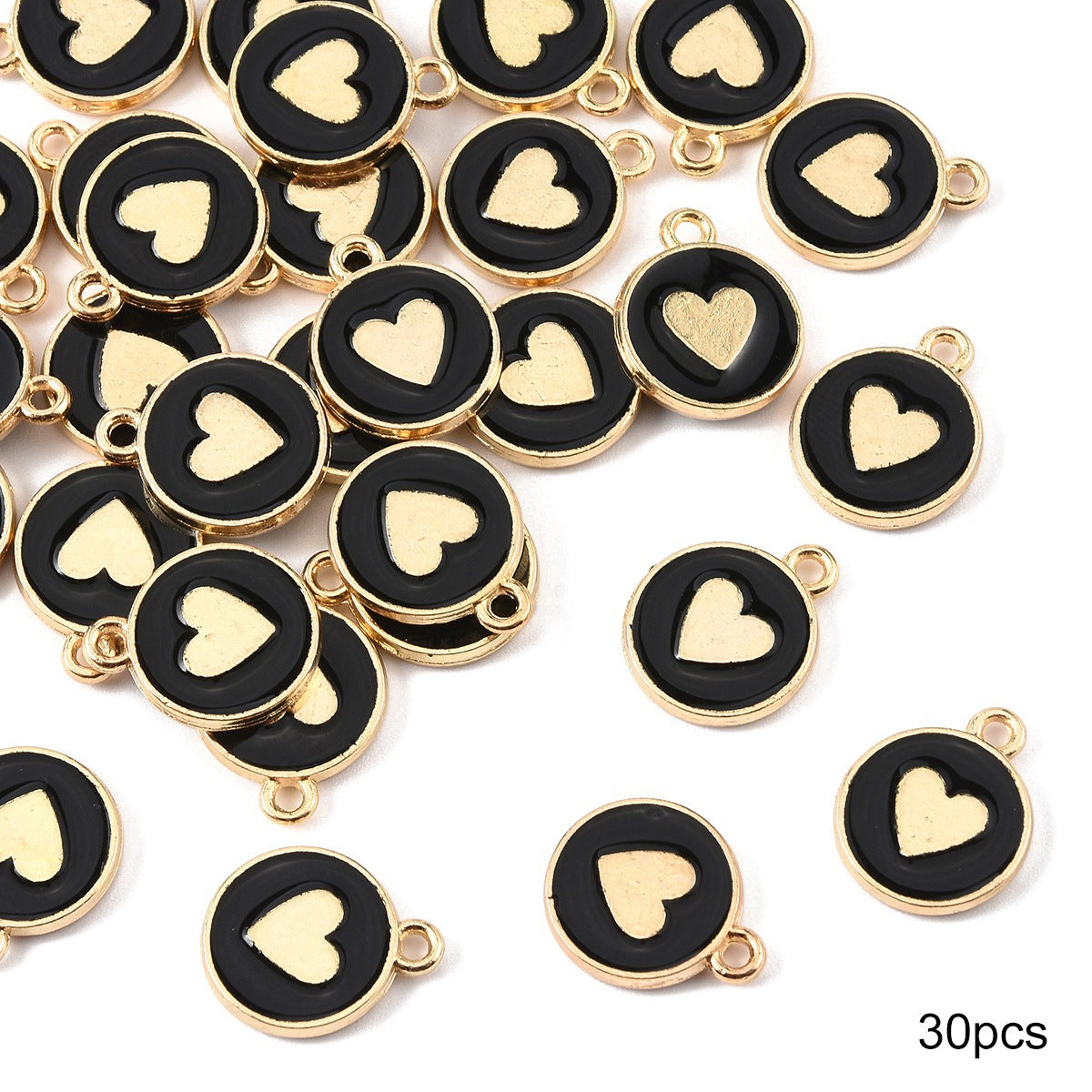 Heart Shape Alloy Pendant With Enamel Craftsmanship In White, Elegant Jewelry Making Accessory