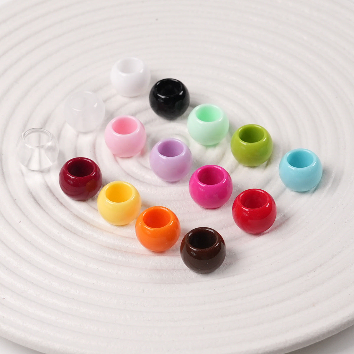 Acrylic Beads For Jewelry Making With Hole Size 6~9.9mm In Natural Pink, Sweet Style Accessories