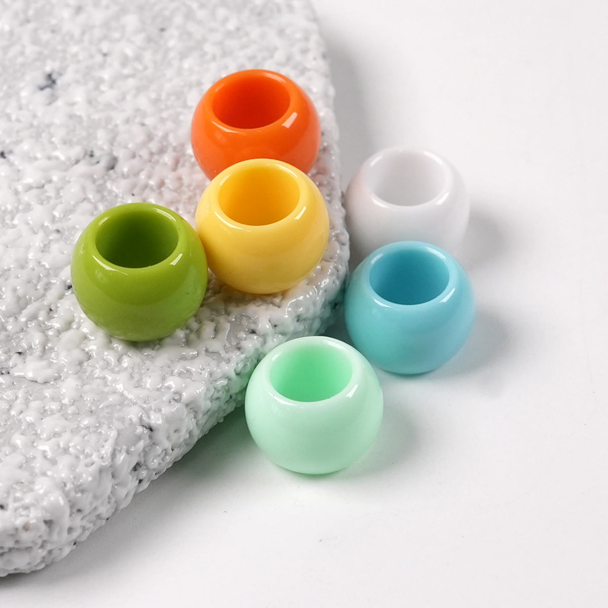 Acrylic Beads For Jewelry Making With Hole Size 6~9.9mm In Natural Pink, Sweet Style Accessories
