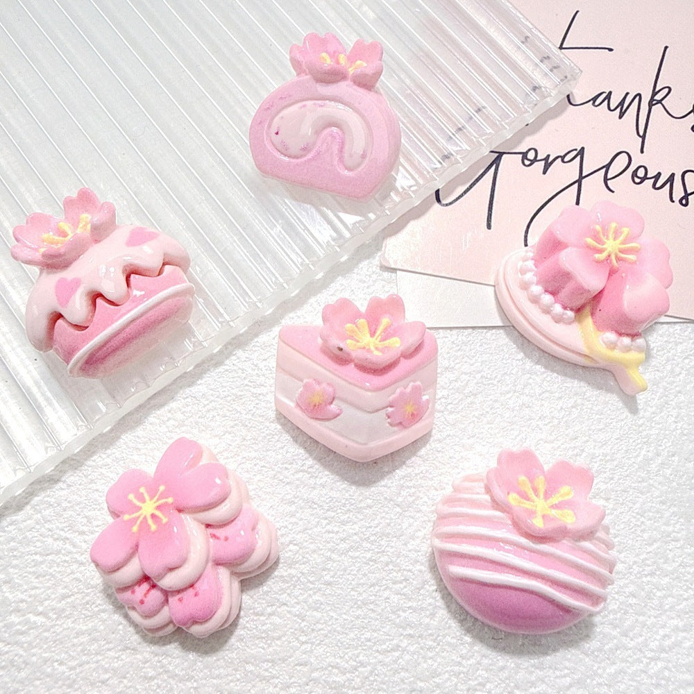 Cute Cake Resin Pendant With Enamel Craft In Natural Pink, Jewelry Accessories
