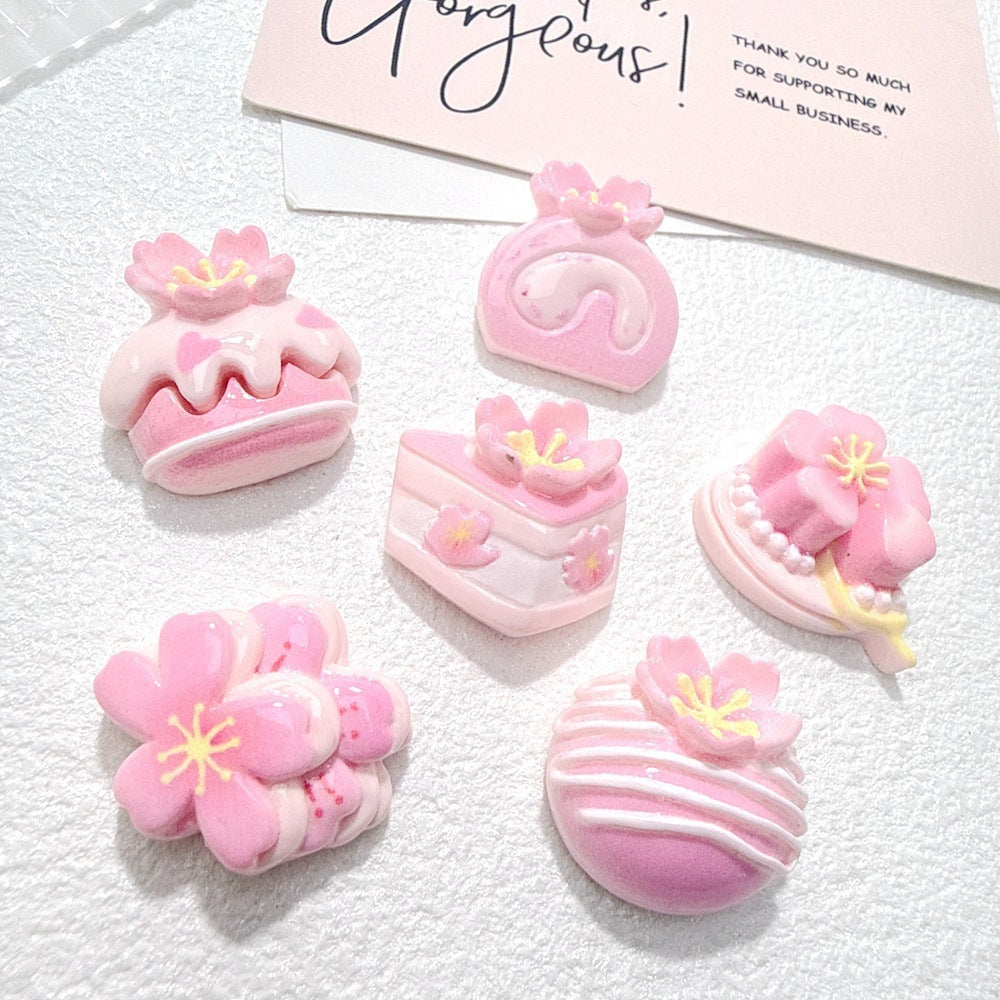 Cute Cake Resin Pendant With Enamel Craft In Natural Pink, Jewelry Accessories