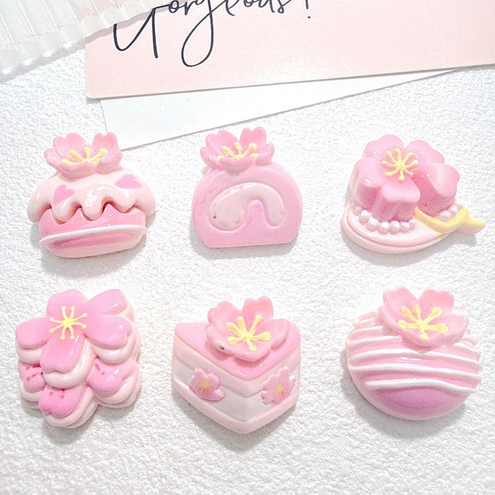 Cute Cake Resin Pendant With Enamel Craft In Natural Pink, Jewelry Accessories