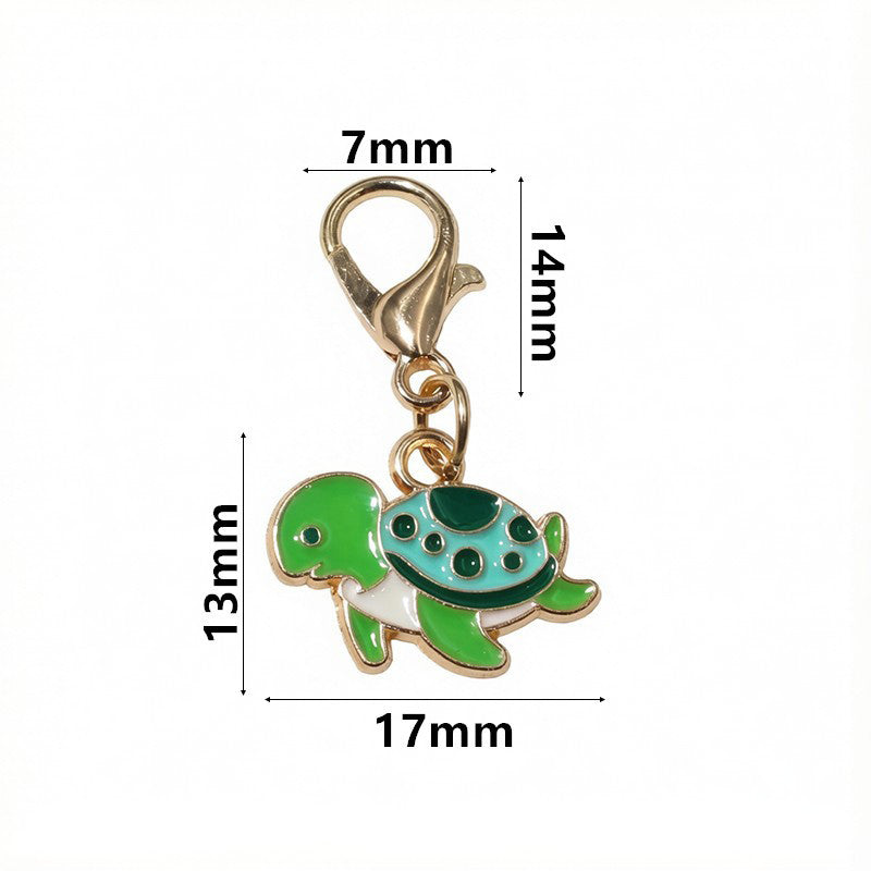 French Style Tortoise Pendant With Enamel Craft, Zinc Material, And Lobster Trigger Clasp Closure