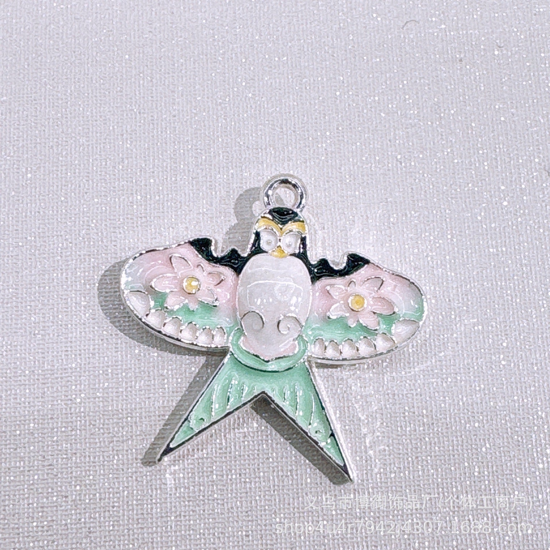 Bird Pendant Jewelry Accessory In Alloy Featuring Enamel Craftsmanship With Chinoiserie Style In Colour