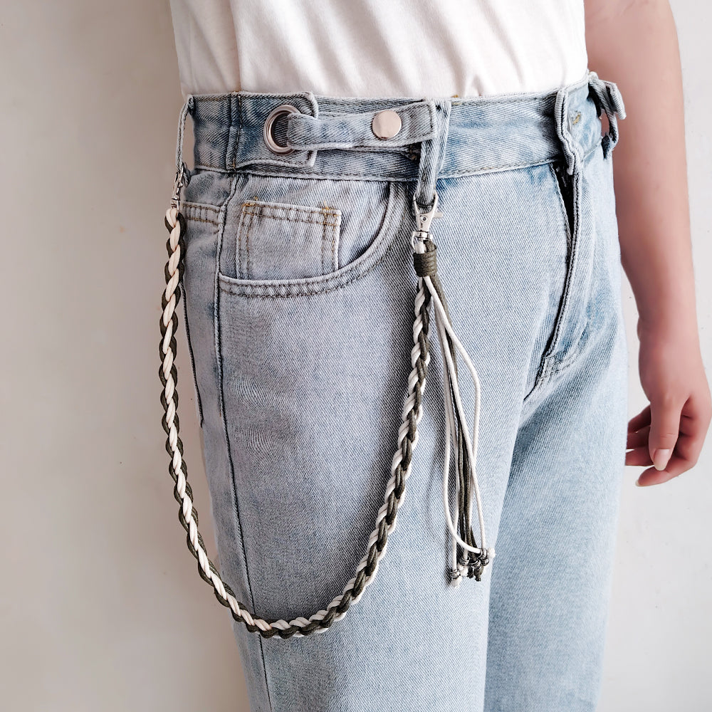 New Style Adult Waist Chain With Double Ring Buckle In Zinc Alloy Featuring Smooth Wax Line Material