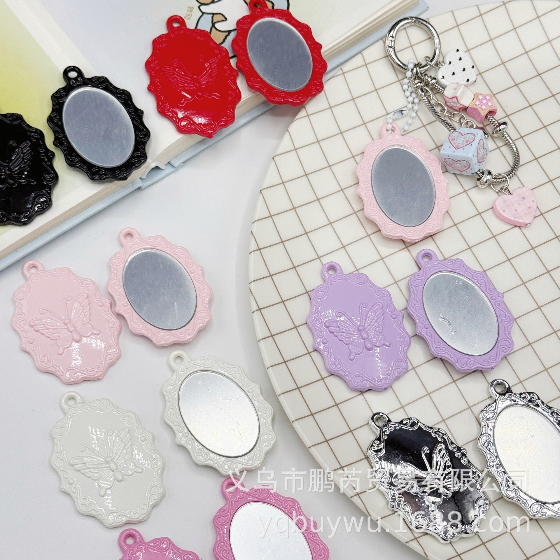 Butterfly Acrylic Pendant With Stoving Varnish In Natural Pink, Sweet Style Jewelry Accessories