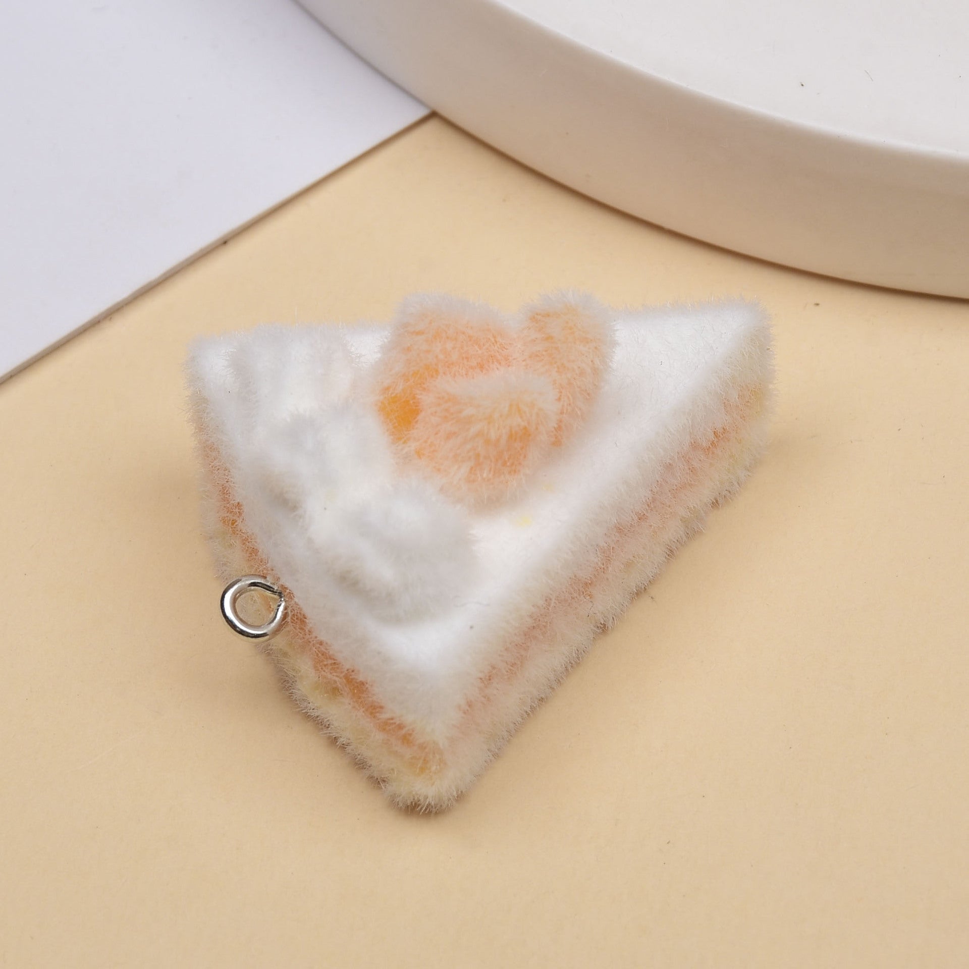 Cute Cake Pendant Featuring Flocking Craftsmanship, Jewelry Accessories In Colour