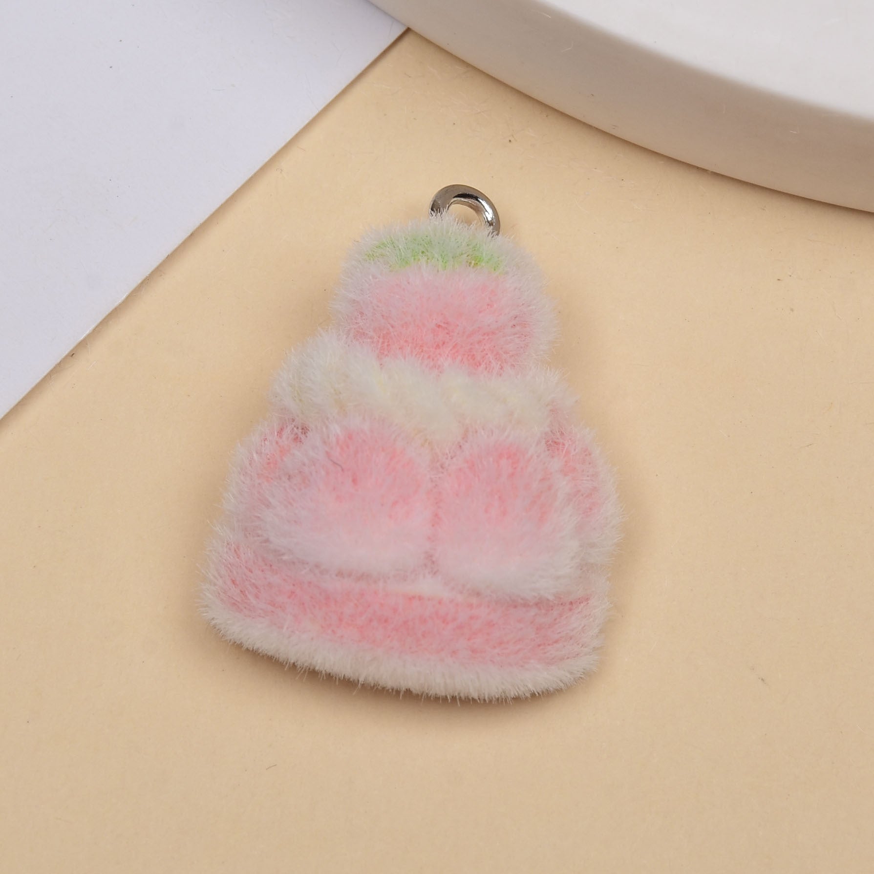 Cute Cake Pendant Featuring Flocking Craftsmanship, Jewelry Accessories In Colour