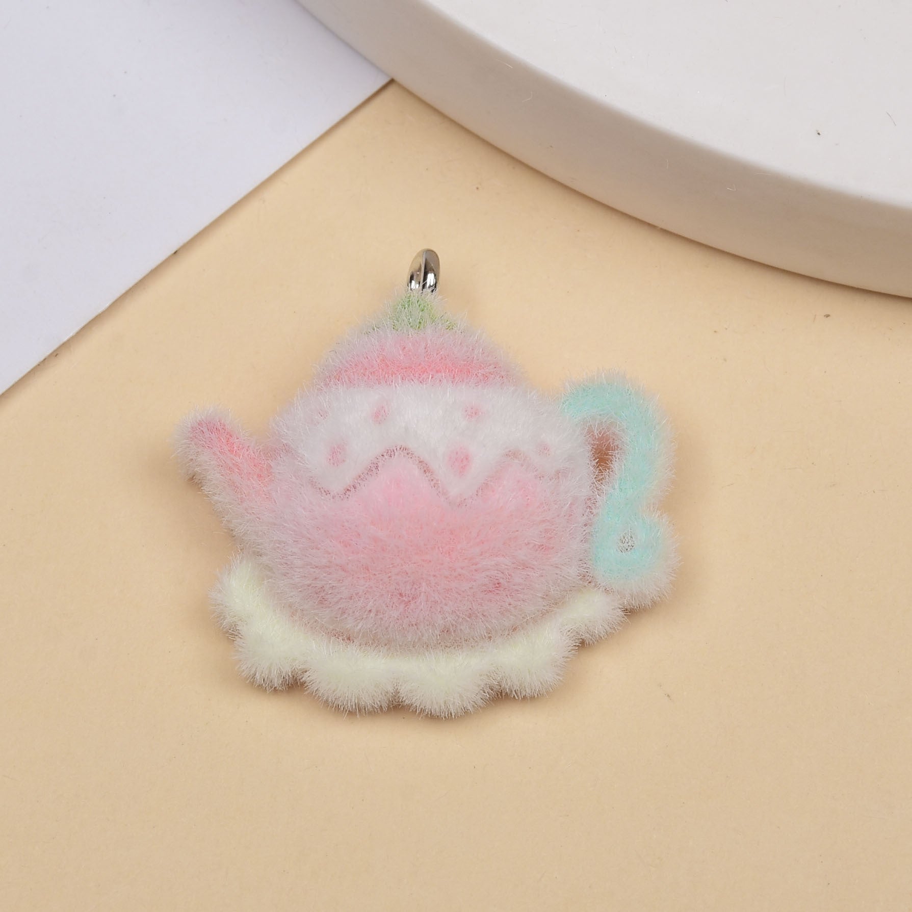 Cute Cake Pendant Featuring Flocking Craftsmanship, Jewelry Accessories In Colour
