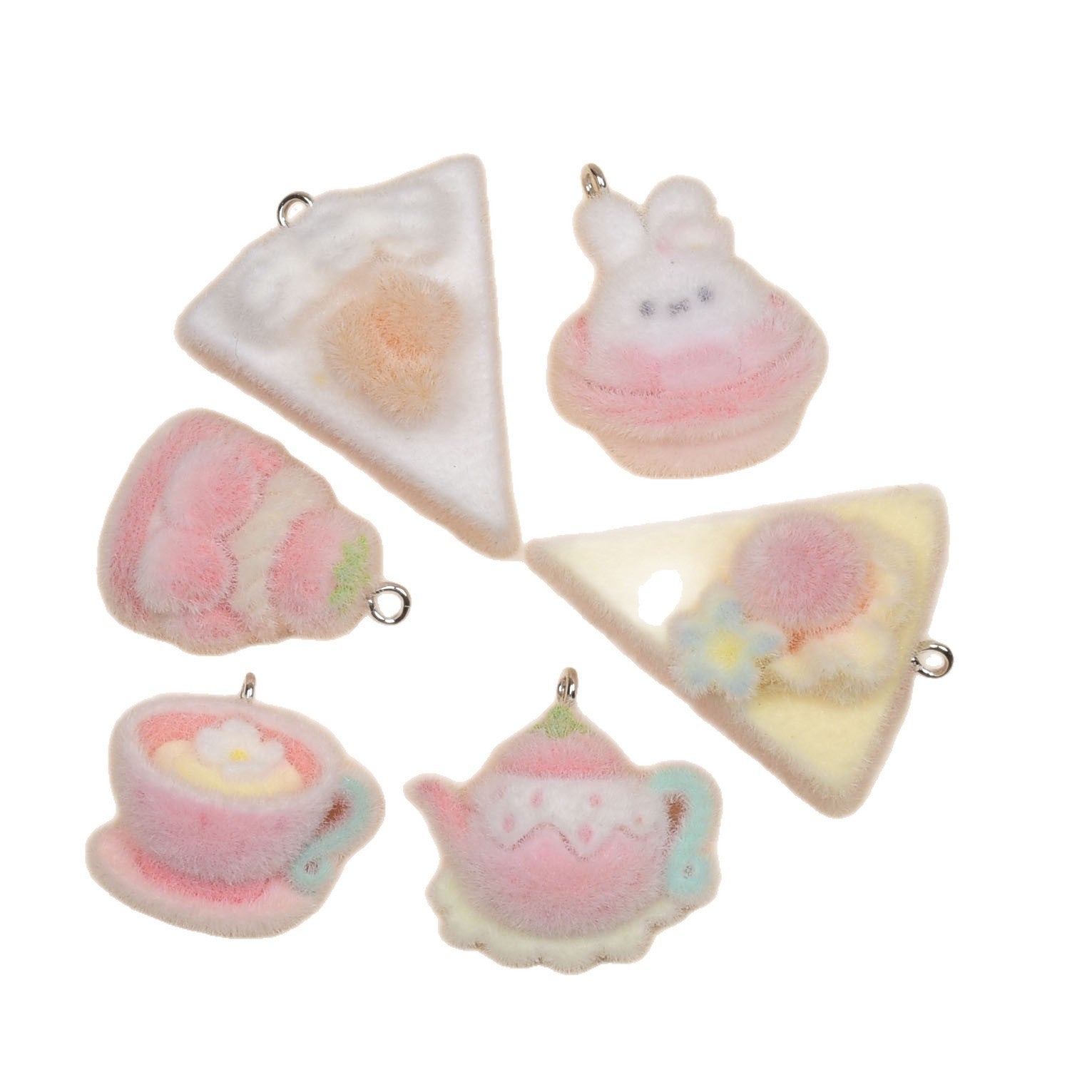 Cute Cake Pendant Featuring Flocking Craftsmanship, Jewelry Accessories In Colour