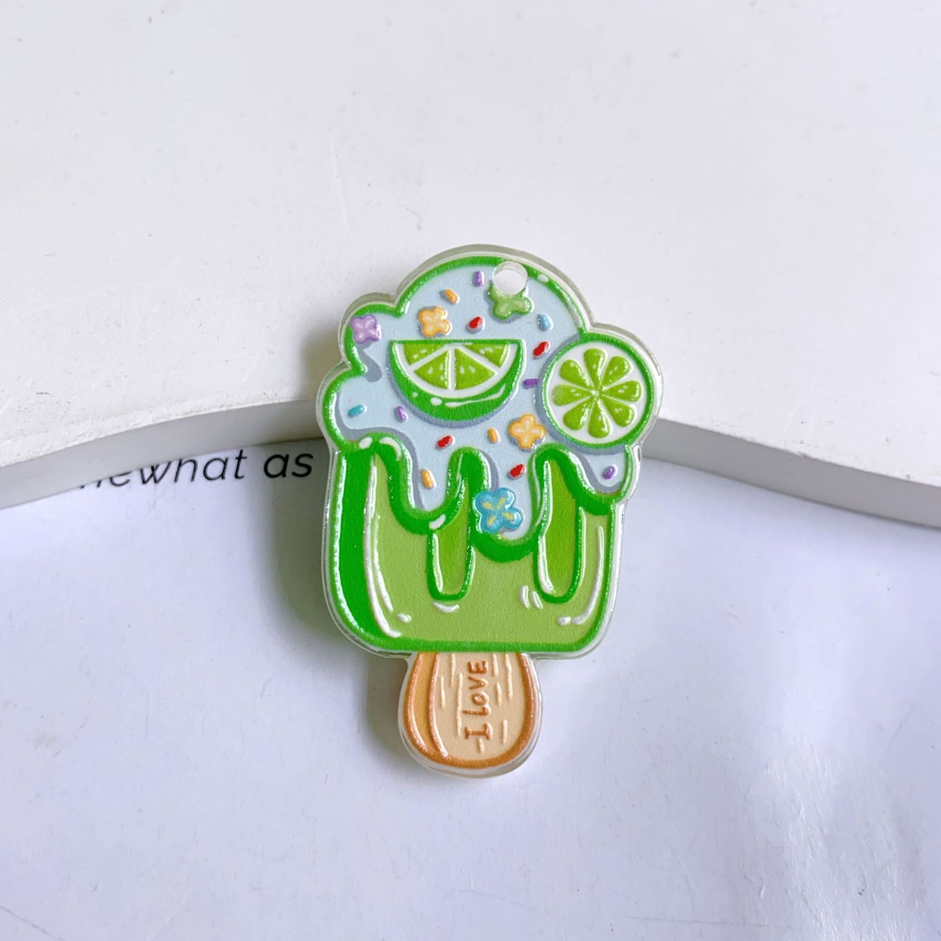 Acrylic Fruit Pendant Featuring Carving Craftsmanship, Stylish Jewelry Accessory For Commute
