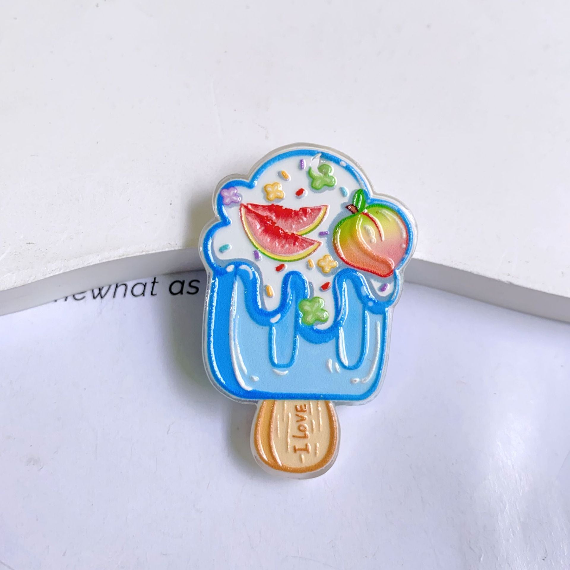 Acrylic Fruit Pendant Featuring Carving Craftsmanship, Stylish Jewelry Accessory For Commute