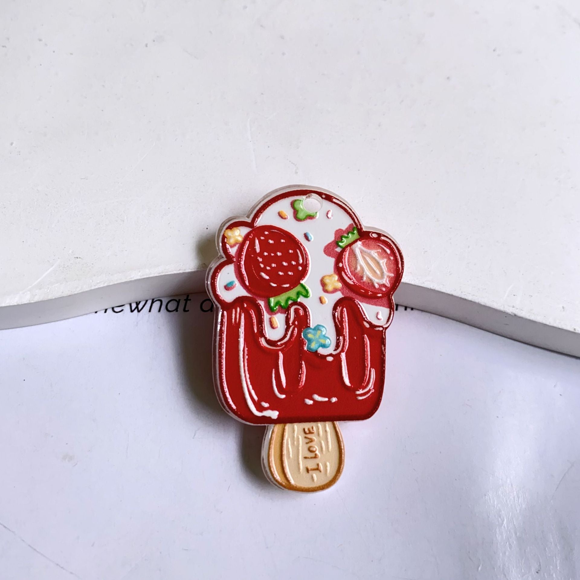 Acrylic Fruit Pendant Featuring Carving Craftsmanship, Stylish Jewelry Accessory For Commute