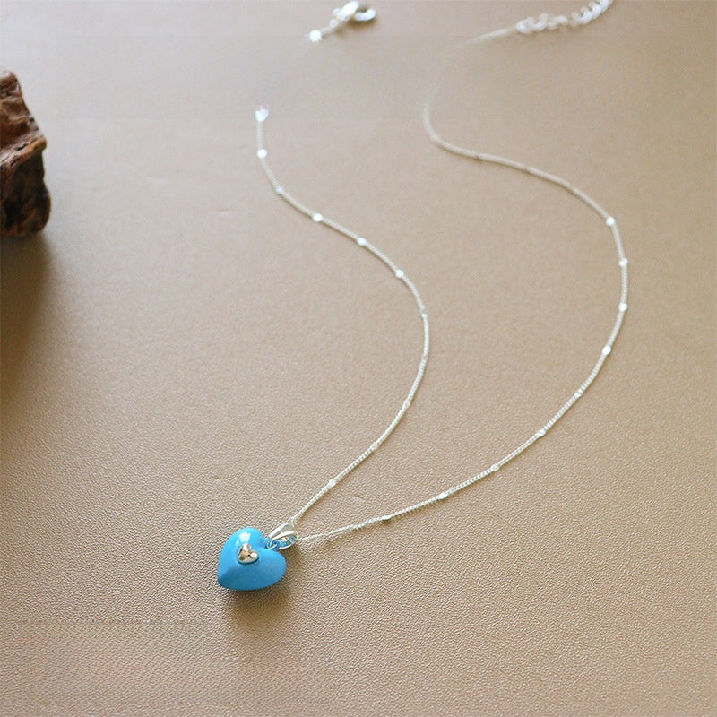 Sweet Geometric Beaded Chain Necklace For Women Featuring Mixed Materials And Seed Bead Inlay